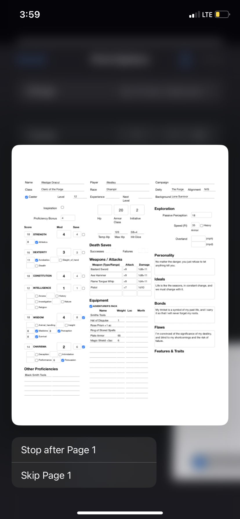 Printing Sheets - Closed Feedback Items - Myth-Weavers